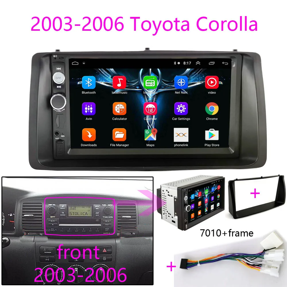 2Din android 8,1 автомобиль радио мультимедиа плеер для Защитные чехлы для сидений, сшитые специально для Toyota Corolla E140/150 2007 2008 2009 2010 2011 2012 2013 2 din