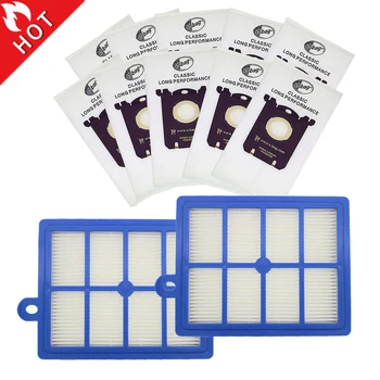 

10pcs Vacuum Cleaner Dust Bags s-bag and 2pcs H12 Hepa filter fit for Philips Electrolux Cleaner FC8031 Series