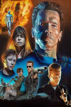 

Terminator Arnold Schwarzenegger The Predator Movie Silk Fabric Wall Poster Art Decor Sticker Bright