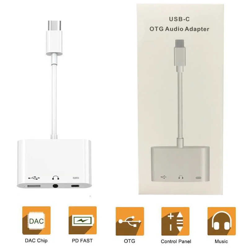 USB 2 0 OTG Audio Charging Adapter Type C to 3 5mm Headphone Headset For USB Disk Mouse Keyboard For iPAD Pro Samsung S8 S9 S10