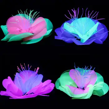 

Simulation Fluorescent Flower Fish Tank Decor Colorful Lotus Aquarium Ornaments