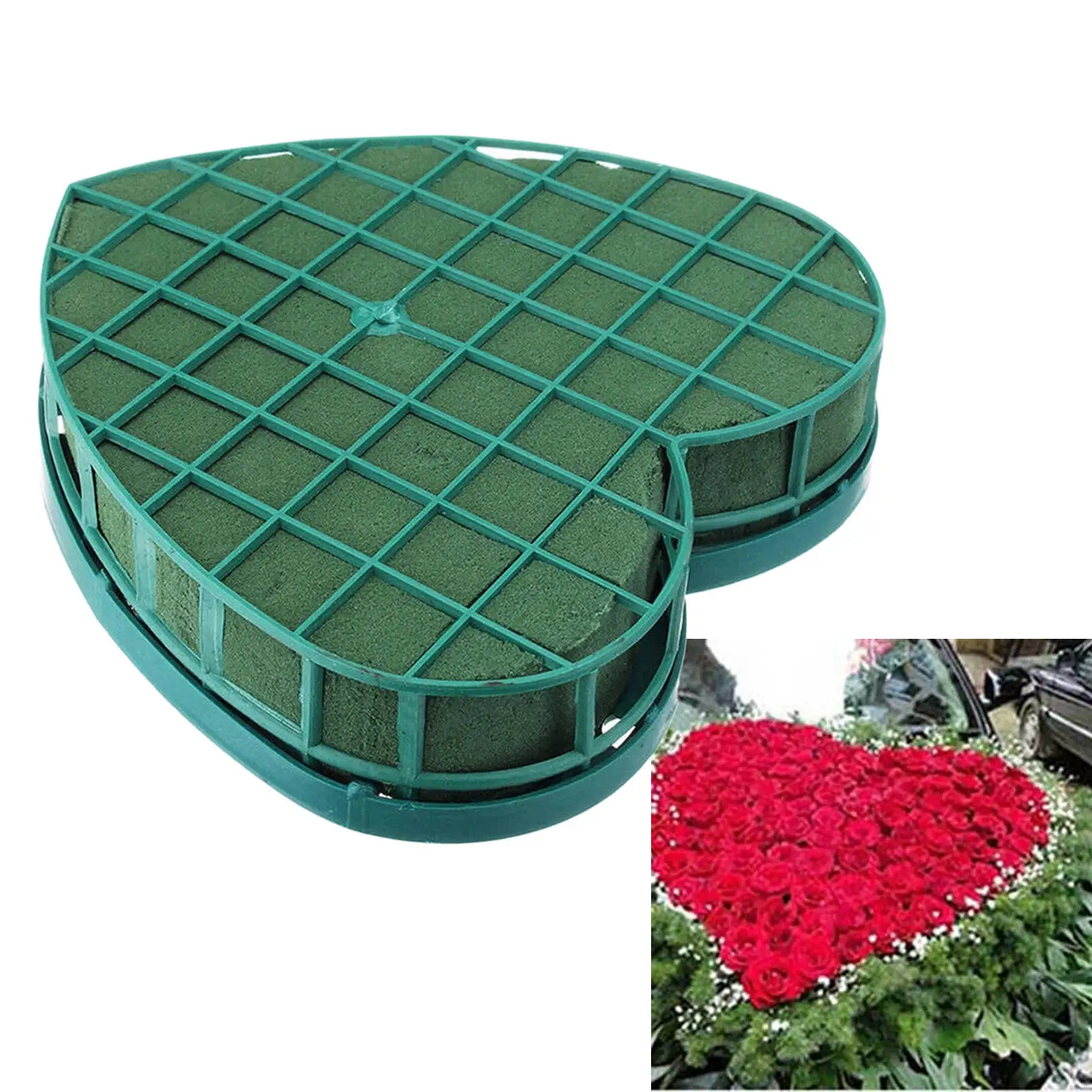 Flower Foam Blocks Open Heart Shaped Artificial Garland Foam Base Floral Foam Cage For Wedding