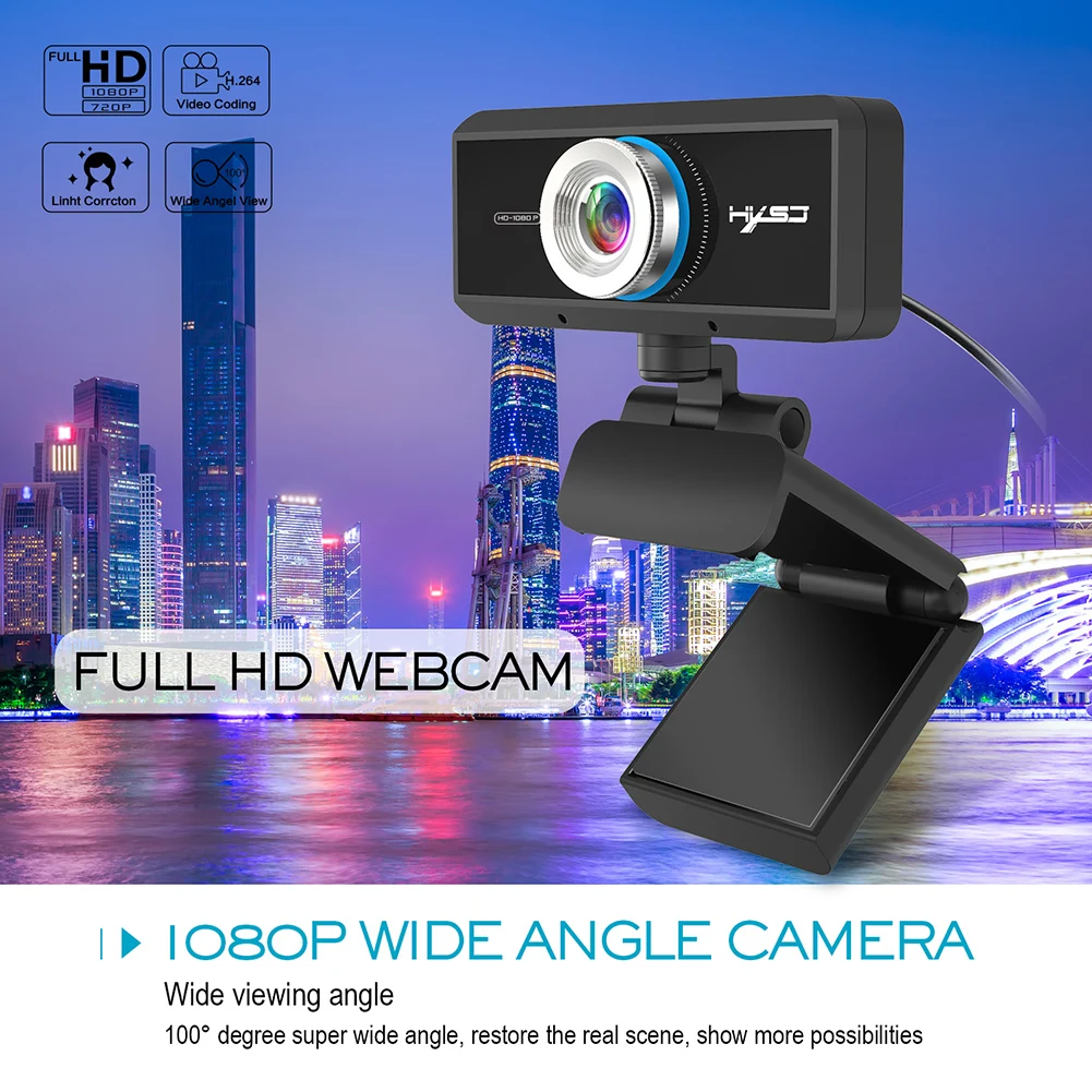 

1080P HD USB Webcam Web Camera with Built-in Microphone Widescreen Video Calling Desktop Laptop Webcam Home Office Supplies New