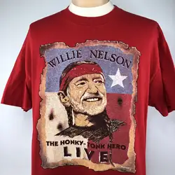 Вечер с Вилли Нельсон рубашка XL это всегда будет Красная футболка с коротким рукавом