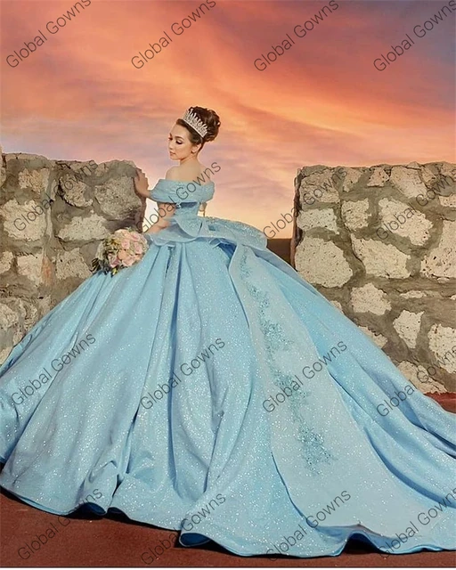 Rose Moda Blue Cinderella Prom Dress Movie Cosplay Costume Ball Gown Party  Dresses Real Photo - Prom Dresses - AliExpress