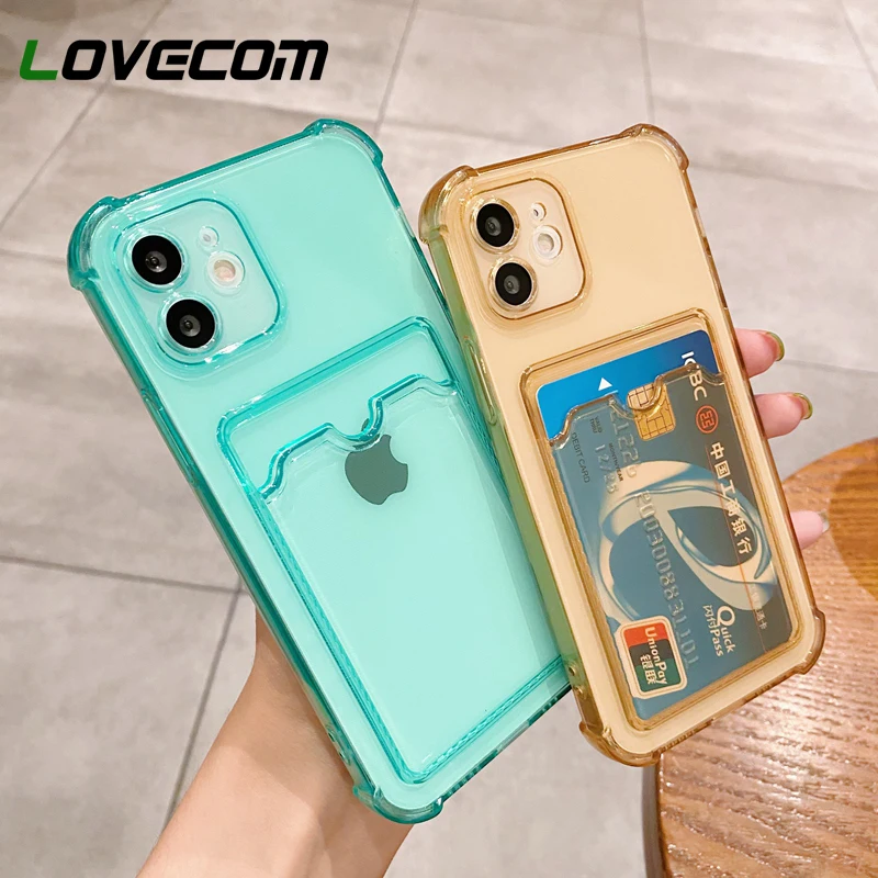 Card Bag Clear Phone Case For iPhone 11 12 13 Pro Max XS Max XR X 8 7