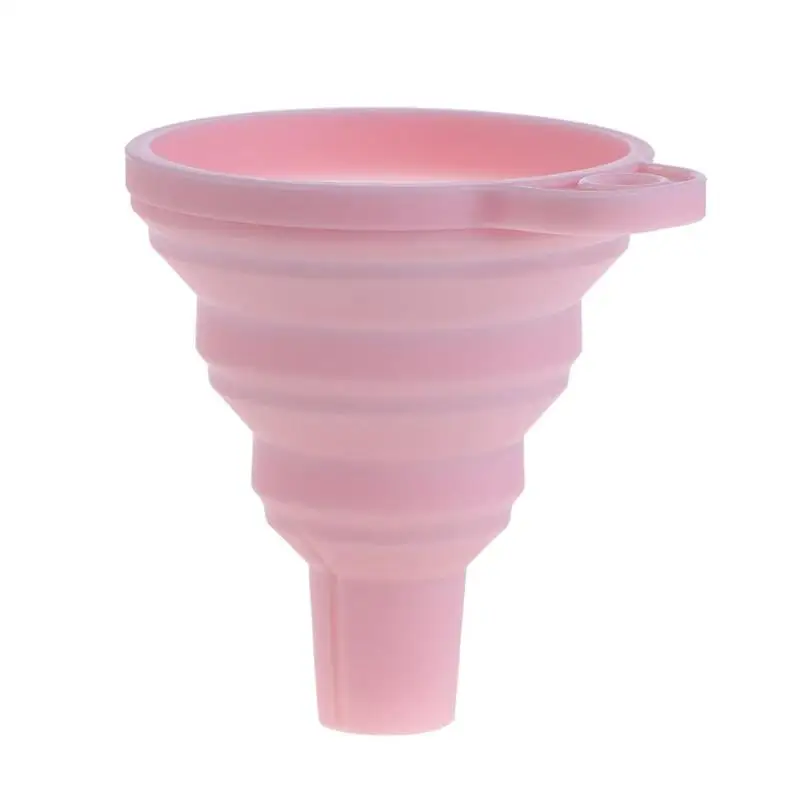 1 шт., складная мини воронка, цветная силиконовая складная стильная воронка, Складные портативные воронки, кухонные аксессуары, гаджеты - Цвет: Nordic Pink