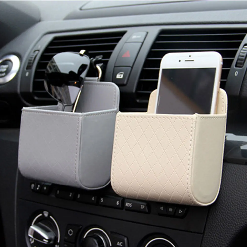 KISSCASE Auto Air Outlet Tasche Tragbare lagerung Für zigarette kosmetik Handschuh box Halter Feder