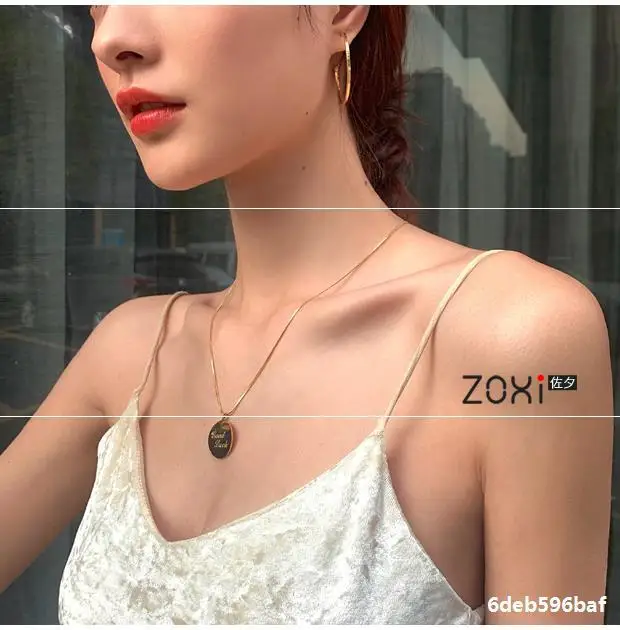 Small group does not fade 18K round Necklace women's hip hop clavicle chain titanium gold wool clothing net red accessorie | Украшения