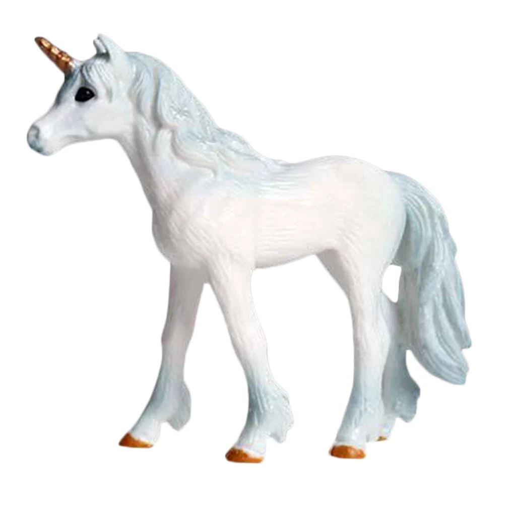 Simulation Animal Model Unicorn Figurine Plastic Horse Mythical Figurine Miniature Home Decor