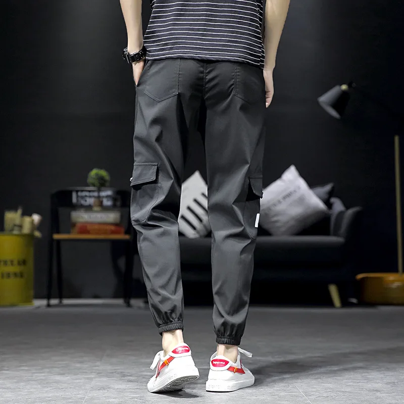 

Production House Direct Supply Bib Overall Men's Popular Brand Ankle Banded Pants Loose-Fit Multi-pockets Harem Skinny Pants Ela