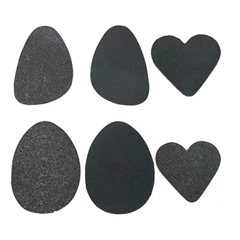 

6 Pairs High Heel Protector Self-Adhesive High Heel Anti Slip Shoe Pads Protectors Rubber Silent Stickers Scrub Shoe Pads Black