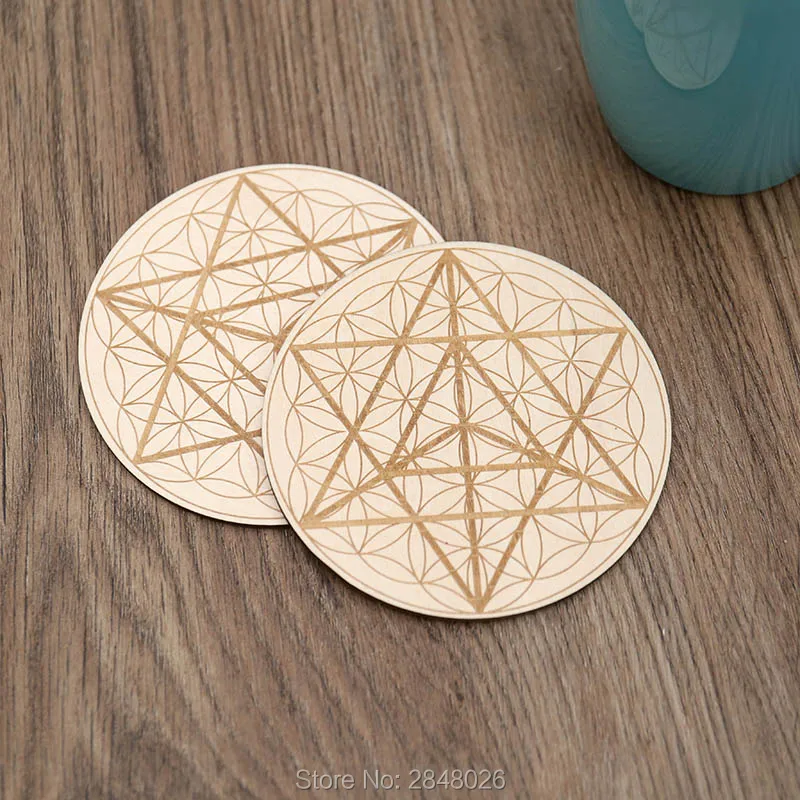 Подставка Metatron's Cube с гравировкой подставка под деревянную решетку деревянная