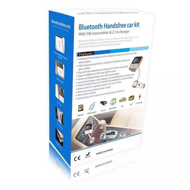 Новинка BT67 автомобильный Bluetooth комплект громкой связи адаптер зарядка с