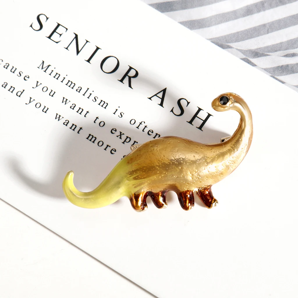 DIY Black Eye Golden Dinosaur Brooches for Women Children Animal Corsage Brooch Pins Jewelry Cartoon Accessories | Украшения и