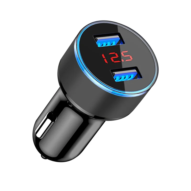 black-1 Универсальное автомобильное зарядное устройство с двумя USB, 5 В, 3,1 А, мини зарядное устройство, быстрая зарядка, светодиодный, для мобильного телефона, смартфона Xiaomi, samsung, iPhone X - Тип штекера: black-1