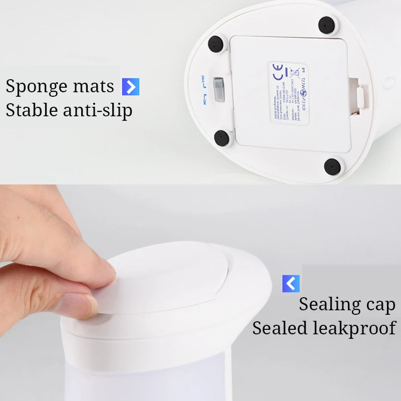 Hand Free Automatic Liquid Soap Dispenser Infrared Smart Sensor Portable Touchless Sanitizer Dispensers for Bathroom Kitchen