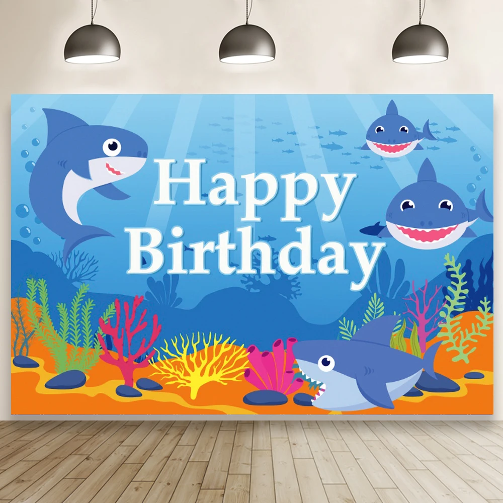 Виниловый фон для фотосъемки с изображением акул торта | Электроника