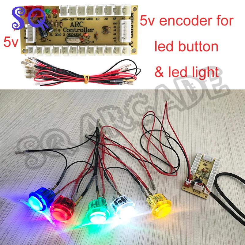 5v Zero Delay Encoder płyta sterowania złącze USB z 2.8mm Led Light Fit