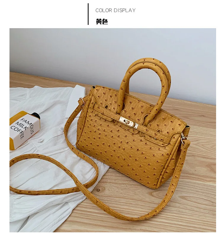 

Creative Ostrich Skin Plaids Shoulder Bag Trypophobia Holes Handbag Mochila