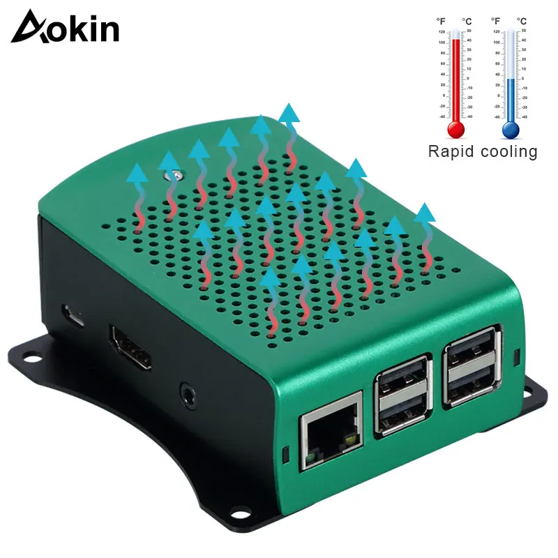 Чехол для Raspberry Pi 3 алюминиевый серебристый зеленый черный чехол металлический