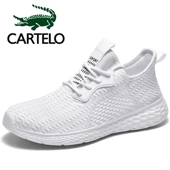 

CARTELO Men's Shoes Trendy Casual Shoes Mesh Lace Up Running Shoes Men's Wild Increased Sneakers