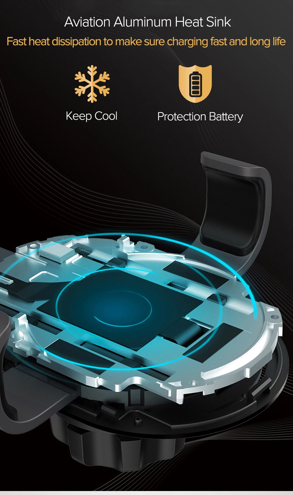 Xiaomi 70mai Qi Беспроводное зарядное устройство для iPhone XS Max X 10 Вт быстрая Беспроводная зарядка автомобильное зарядное устройство держатель телефона кронштейн для samsung S10