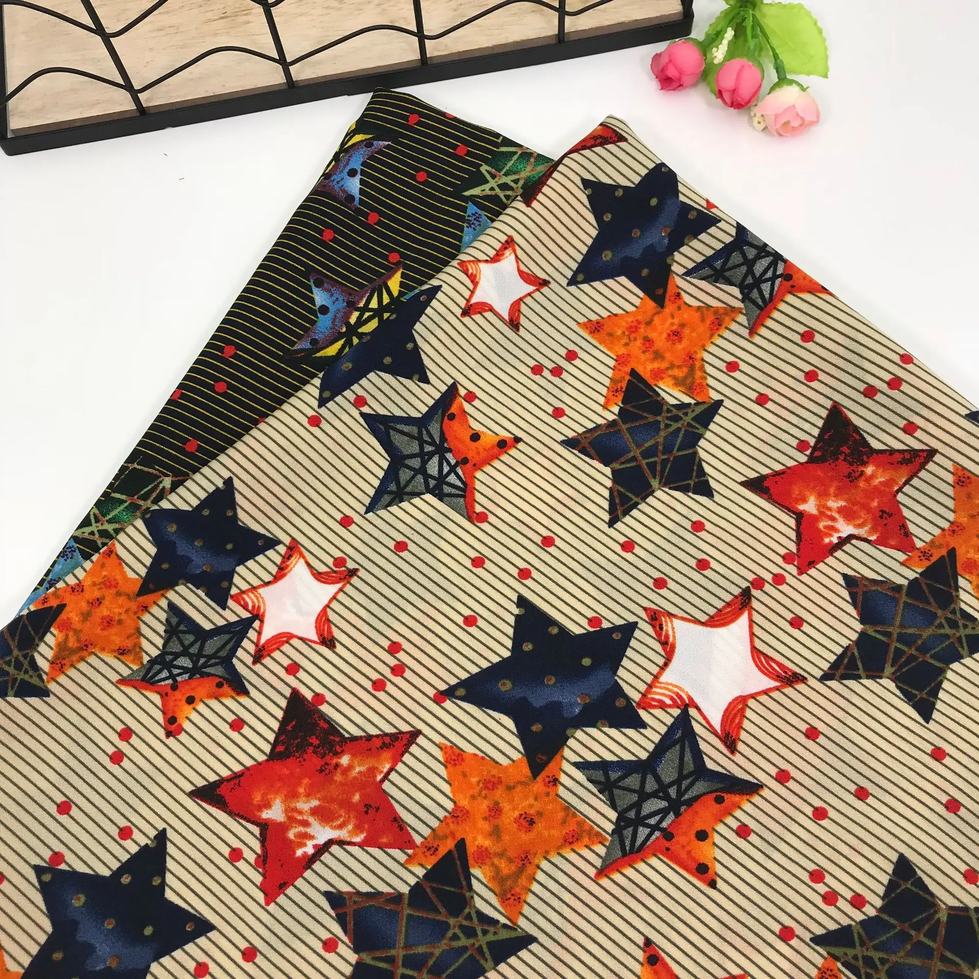 

Polyester Fabric Dress Print Chiffon Fabric Diy Craft Supply Sewing Chiffon Cardigan Fabric Wrinkle Crepe Cotton Fabric