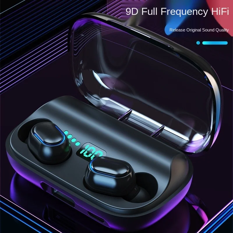 

The new T11 multifunctional bluetooth headset with charging compartment power digital display TWS wireless headset 5.0