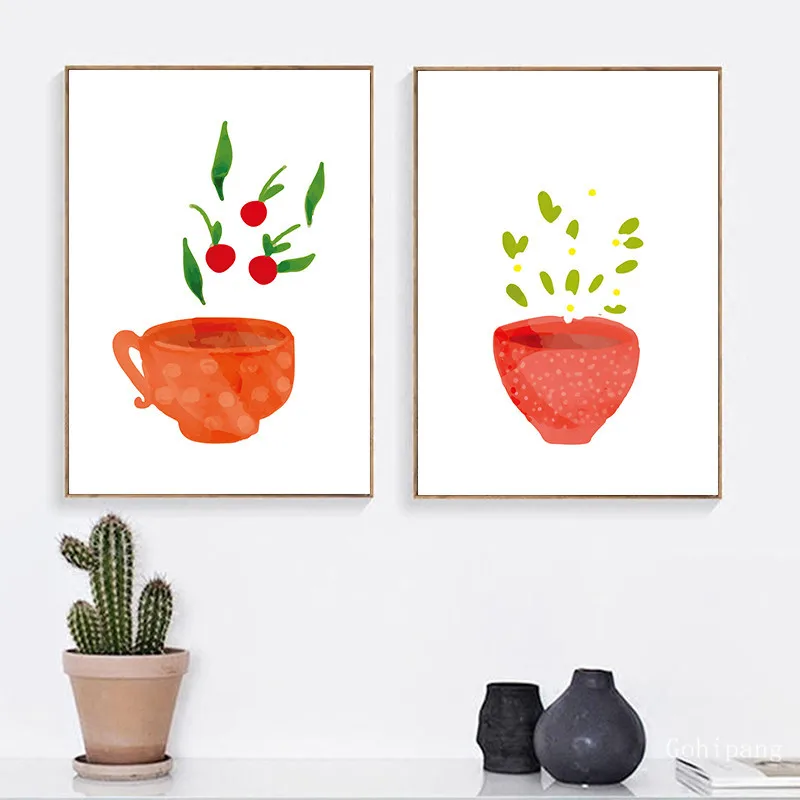 Watercolor-Tea-Cup-Art-Canvas-Painting-Prints-Kitchenware-Wall-Art-Posters-Pictures-For-Dining-Hall-Kitchen (4)