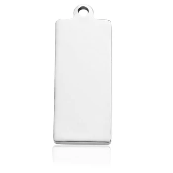 

20pcs Stainless Steel Silver Color Blank Stamping Tags Rectangle Pendants Unisex Army Tag Necklace Jewelry Makings Wholesale