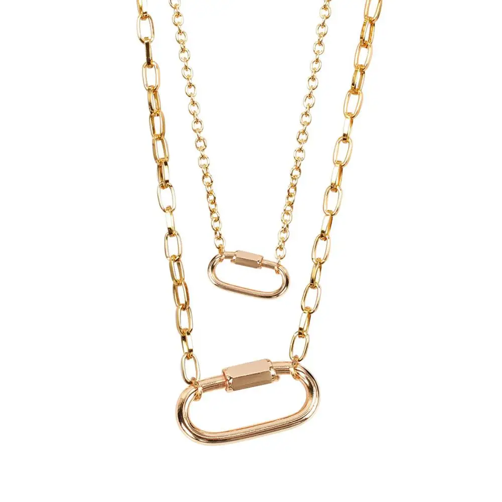 Лучшее женское длинное золотое ожерелье в винтажном стиле для девушек и женщин с геометрическим замком в виде сердца, подвески в виде звезды, колье-ошейник, массивное ожерелье - Окраска металла: 13