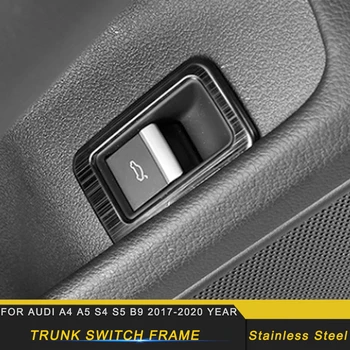 

Car Accessories Stainless Driver Seat Trunk Door Button Trim Sticker Cover Frame Decoration for Audi A4 A5 S4 S5 B9 2017-2020