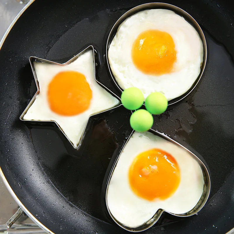 Форма омлетная из нержавеющей стали для кухни, домашняя форма для жарки яиц с антипригарным покрытием, форма для жарки яиц Bento, таймер для яиц - изображение