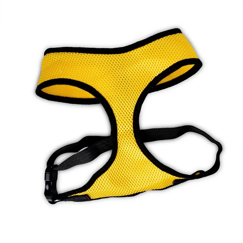 yellow 1 шт Регулируемая животное использовать Обувь с дышащей сеткой груди жилет ошейник открытых питомец грудь обратно для Тедди терьер кошка воротник - Цвет: yellow
