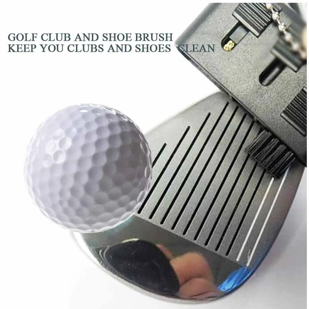 Golf Club Brush,3 in 1 Retractable Multiple-use Golf Club Groove Cleaners, for Golf Club Ball Divot Kit Pocket Cleaner Tool