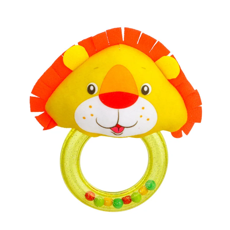 Baby Toys 0-12 Months Animal Cute Pig Shape Toys for Newborns Rattle Education Bells Elephant Early Baby Monkey Horse Hand - Цвет: Lion