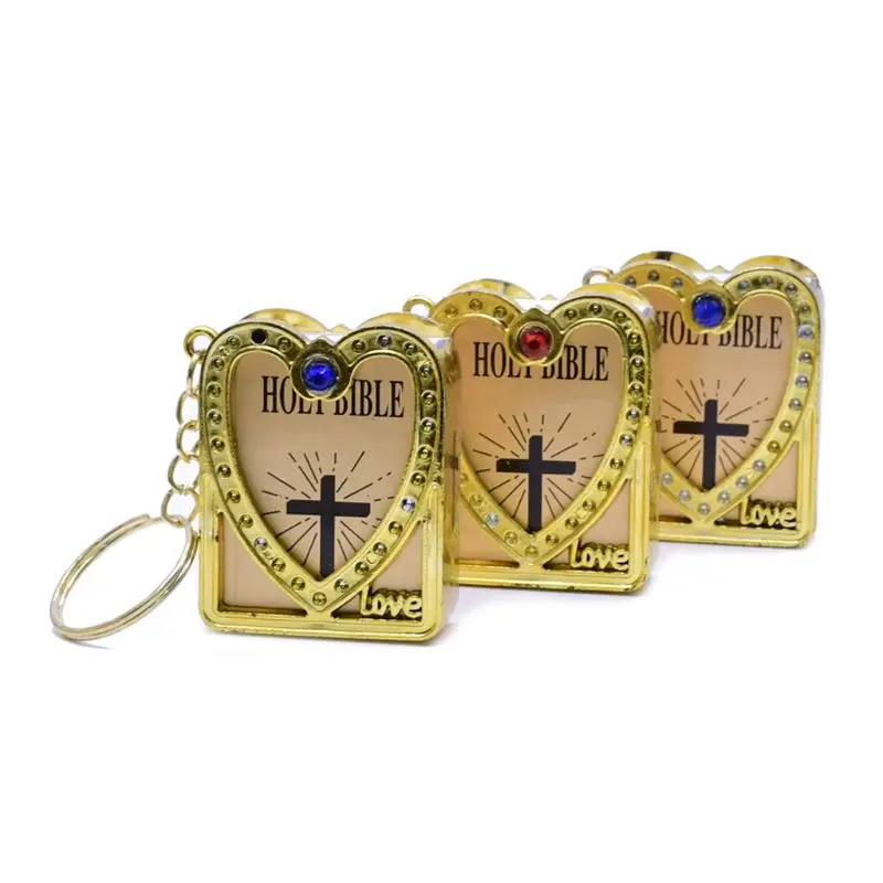 

English Bible Keychain Keyring Religious Christian Jesus Cross Key Chain Prayer