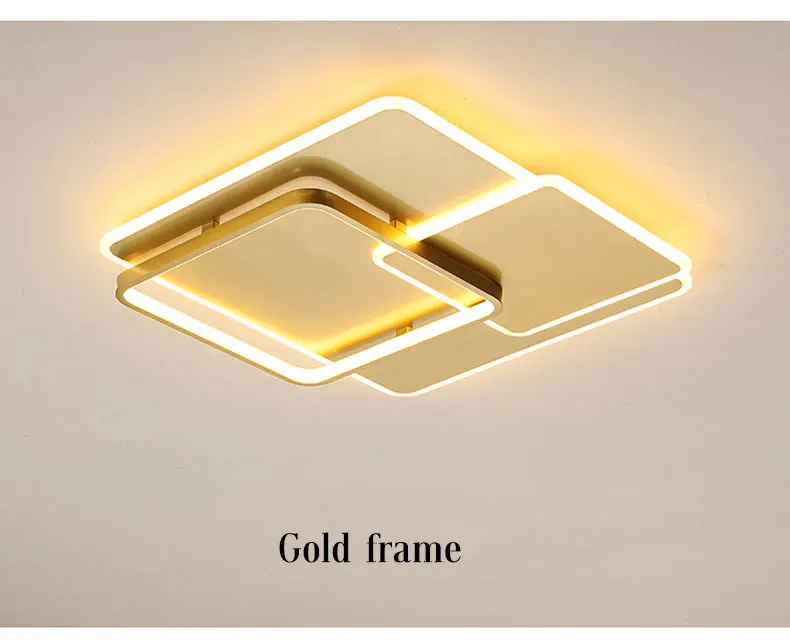 Gold frame Современный светодиодный потолочный светильник для гостиной, спальни, кухни, Потолочная люстра, Светильники для внутреннего освещения - Цвет корпуса: Gold frame