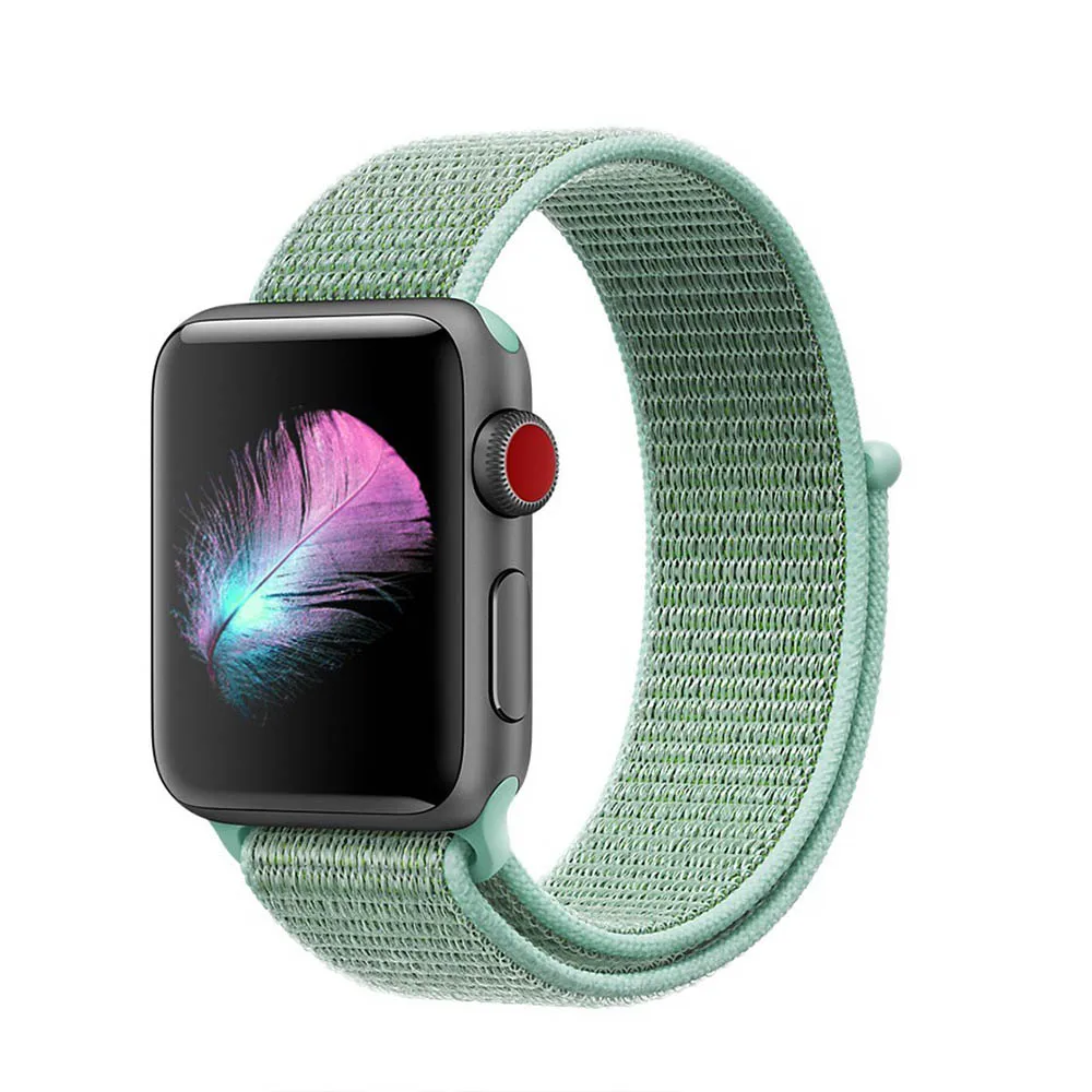 Marine Green Ремешок для наручных часов Apple Watch Series 5/4/3/2 40 мм 44 нейлон мягкий дышащий сменный ремешок Спортивные петли для наручных часов iwatch серии 4 38 мм 42 мм - Цвет ремешка: Marine Green