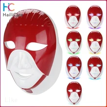 Светодиодная маска для подтягивания лица, 7 цветов, перезаряжаемая светодиодная маска для лица, сенсорный выключатель, 7 светильник, Терапевтическое Лечение, фотоновое светодиодное устройство для красоты