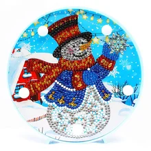 ABUI-Алмазная картина светодиодный свет снеговик 5D полная дрель по номеру наборы рождественские подарки или вышивка ремесло для украшения дома-6,0