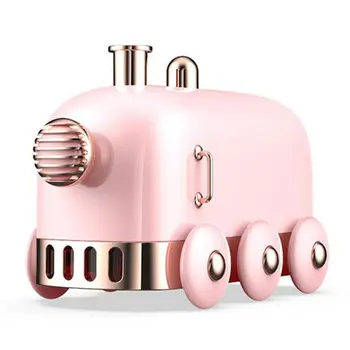 

300ml Ultrasonic Humidifier Retro Mini Train USB Aroma Air Diffuser Essential Oil Mist Maker Fogger With Color LED Light