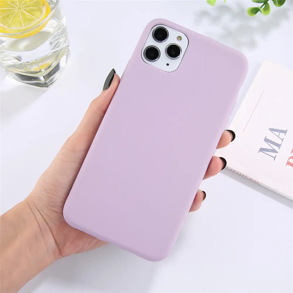 Lovebay силиконовый чехол для телефона для iPhone 11 Pro X XR XS Max 7 8 6 6s Plus карамельный цвет однотонный матовый чехол Мягкая задняя крышка из ТПУ