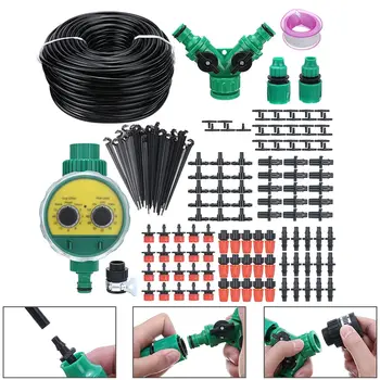 

40m DIY Timer Control Micro Drip Irrigation System Automatic Watering Kit Adjustable Drippers Home Garden Plant Watering System