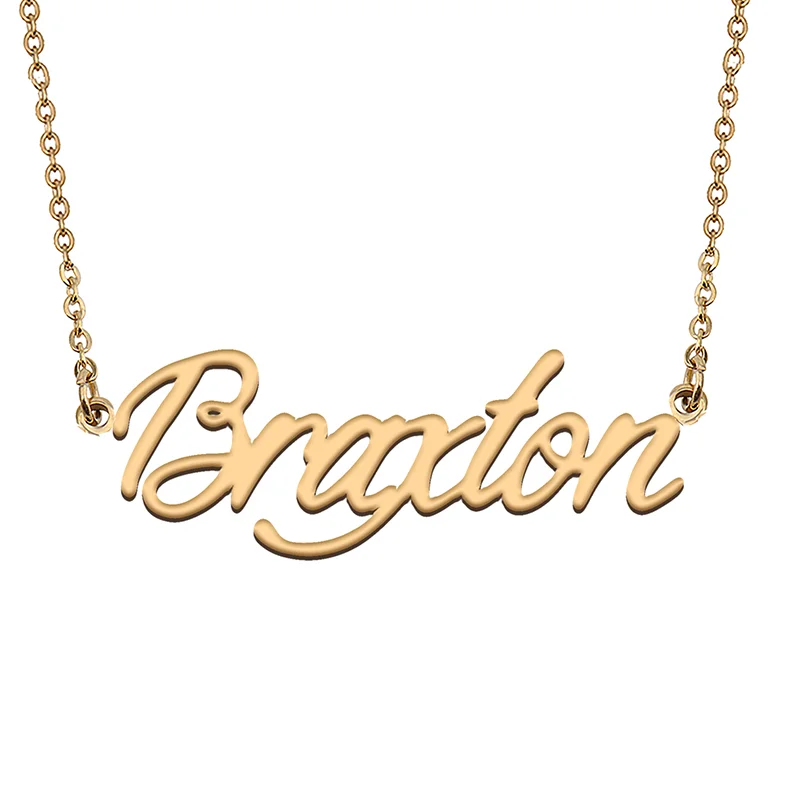 Braxton Custom Name Necklace Customized Pendant Choker Personalized Jewelry Gift for Women Girls Friend Christmas Present