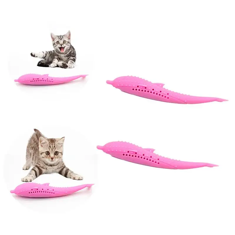 Lemonbest Pet Cat зубная щетка игрушечная Рыба Форма Catnip вкус силиконовая молярная палка Зубы игрушка для собак, очищающая зубы для кошек котенка