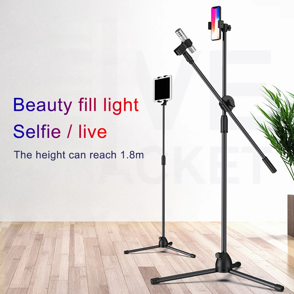 

MAMEN 180CM Professional Camera Tripod Phone Cilp Stand Mount Portable Digital With Microphone Holder For iPhone 11 Pro Max 7 8