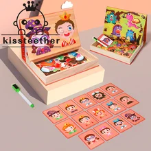 

Kissteether New Wooden Balls Children's Wooden Cartoon Magnetic Spelling And Music Magnetic Animal Educational Teaching Toy Gift