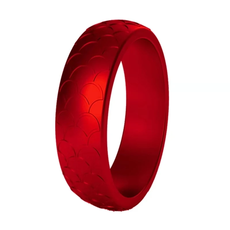 Модное Силиконовое кольцо в форме рыбьей чешуи, женское кольцо с камнем по месяцу рождения, спортивные обручальные кольца для йоги - Цвет основного камня: January Garnet